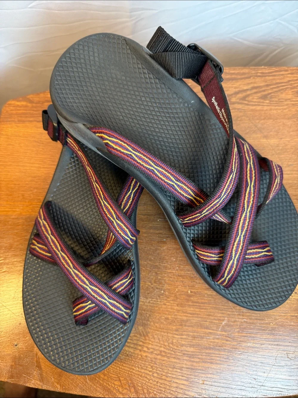 Chaco Men’s Black Original Sole Sandals with Multicolor Straps